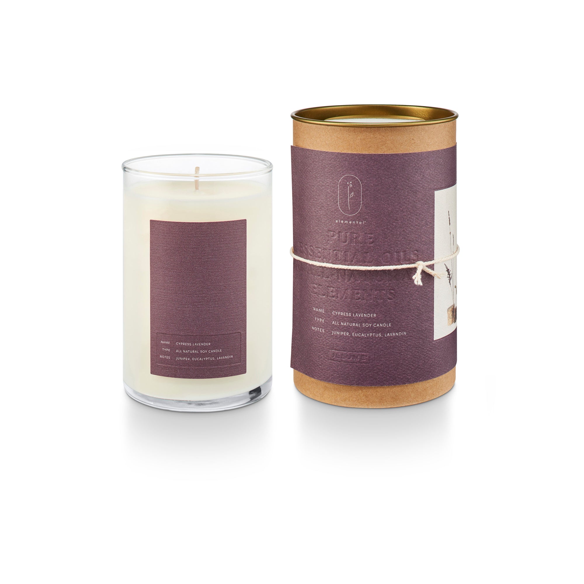 Illume Cypress Lavender Glass Candle 11.5oz (Case of 2)