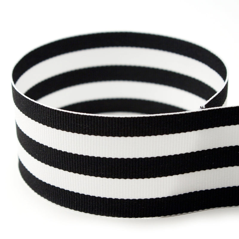 Black & White Striped Grosgrain Ribbon 7/8" 20yd