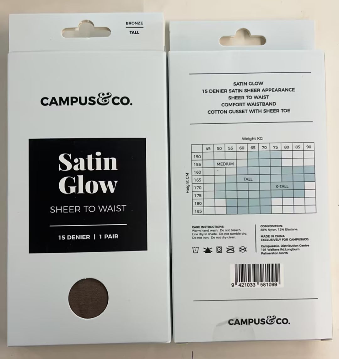 Campus&Co. Satin Glow Bronze Sheer to Waist Medium (Case of 10)
