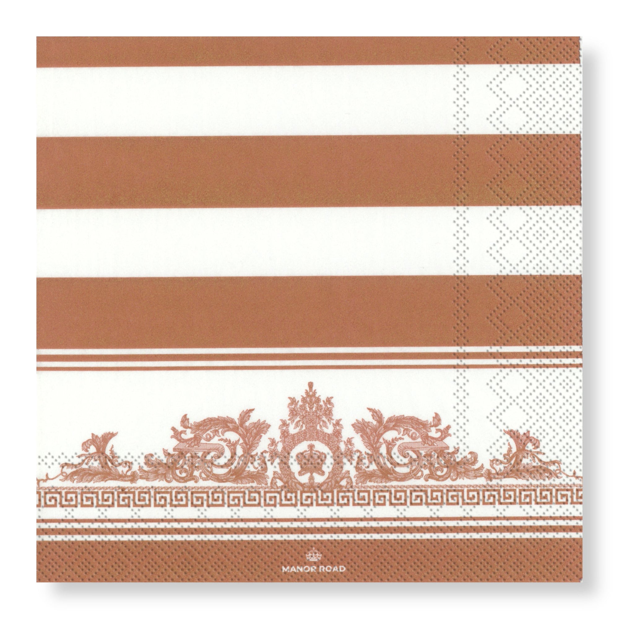 Manor Road Rococo Rose Gold Luncheon Napkins 20Pk (Case of 6)