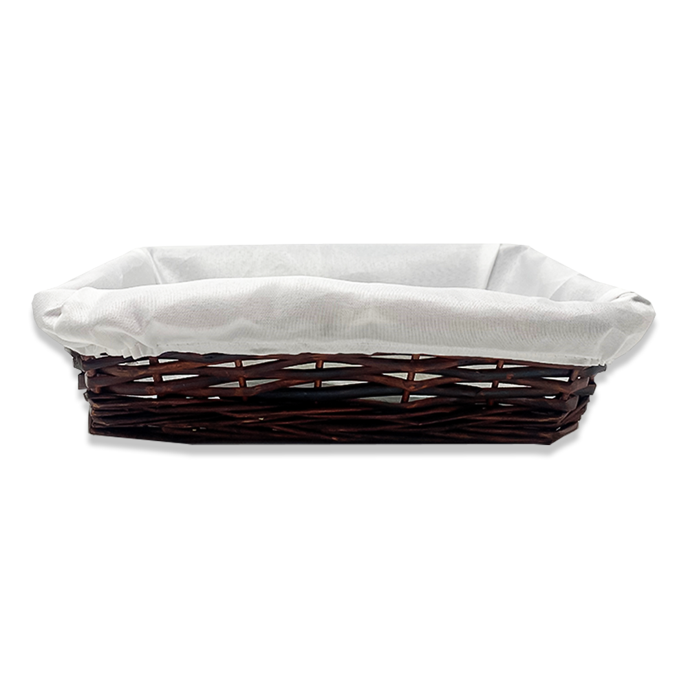 Rectangle 12" Basket Brown With Cloth Liner