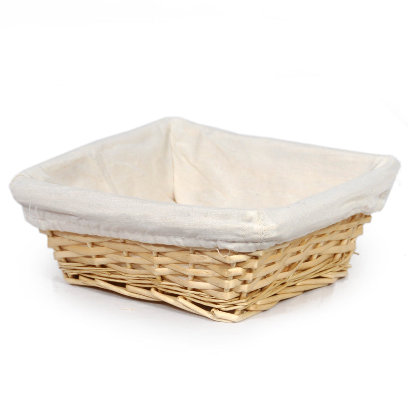 Square 8" Basket Natural With Cloth Liner
