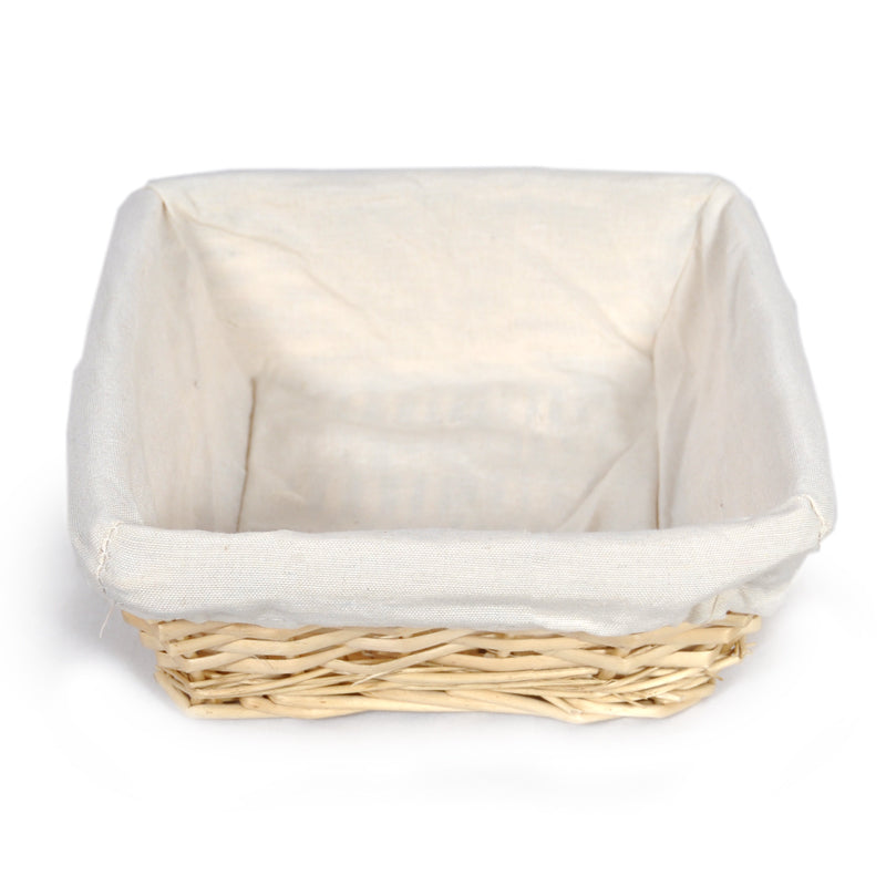 Square 8" Basket Natural With Cloth Liner