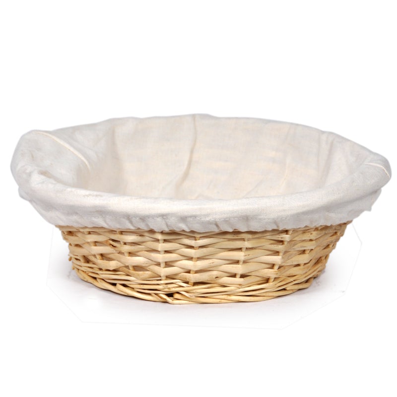 Round 9" Basket Natural With Cloth Liner