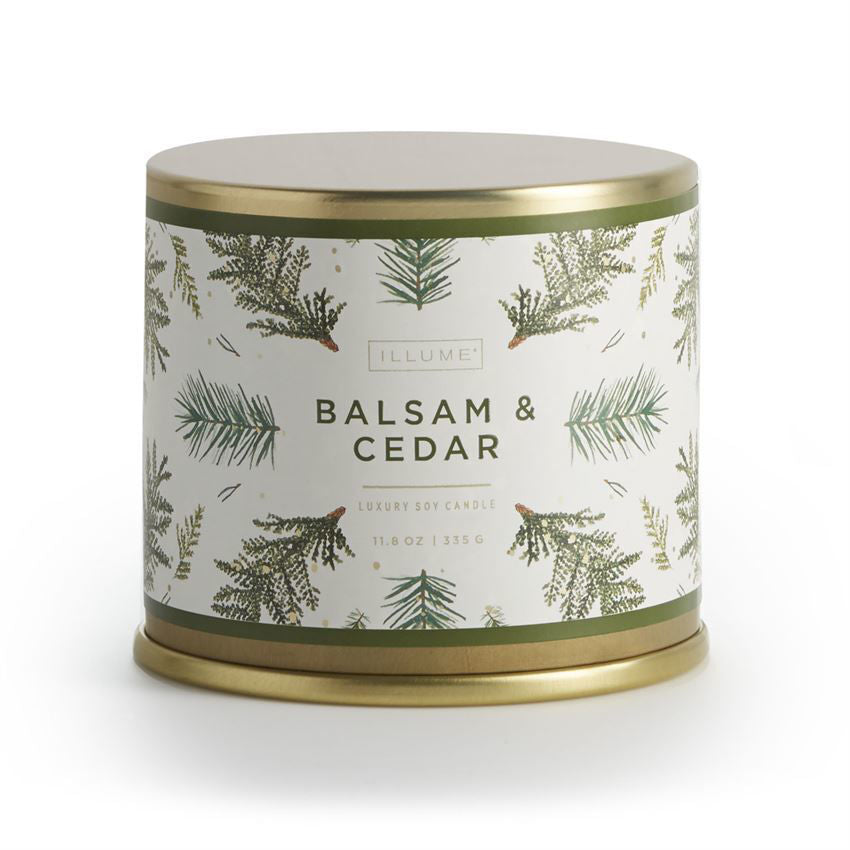 Illume Balsam & Cedar Large Tin Candle 11.8oz (Case of 2)