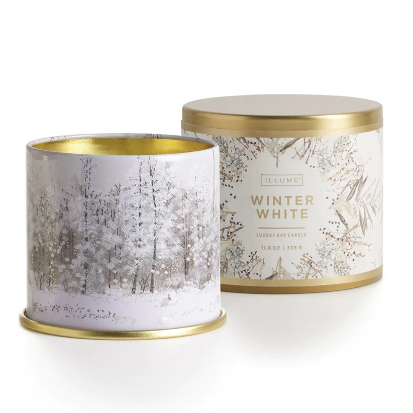 Illume Winter White Large Tin Candle 11.8oz (Case of 2)