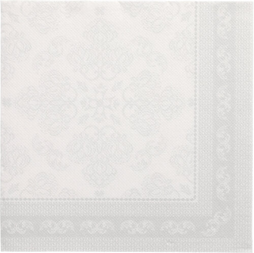 Papstar Royal Collection Napkins Arabesque - White 40x40cm 50pk (Case of 5)