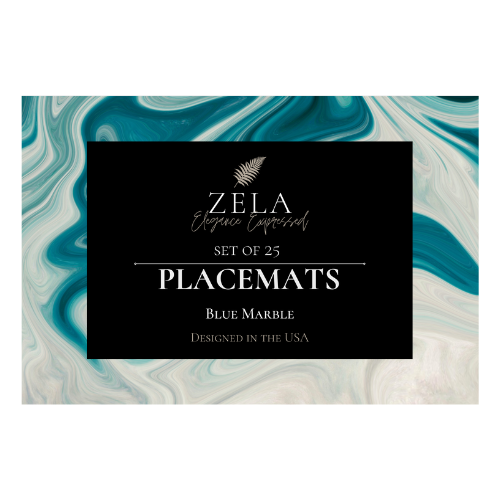 Zela Blue Marble Placemats 25pk (Case of 2)