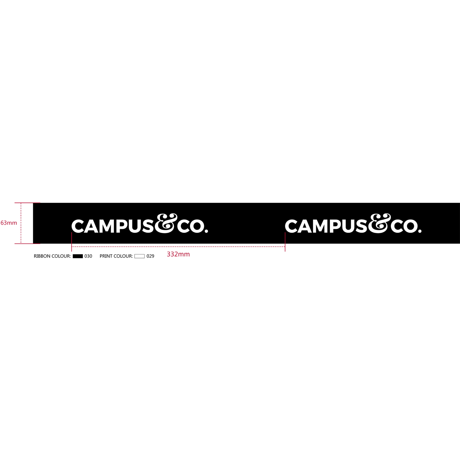 Campus&Co. Black Printed Ribbon Large 63mm