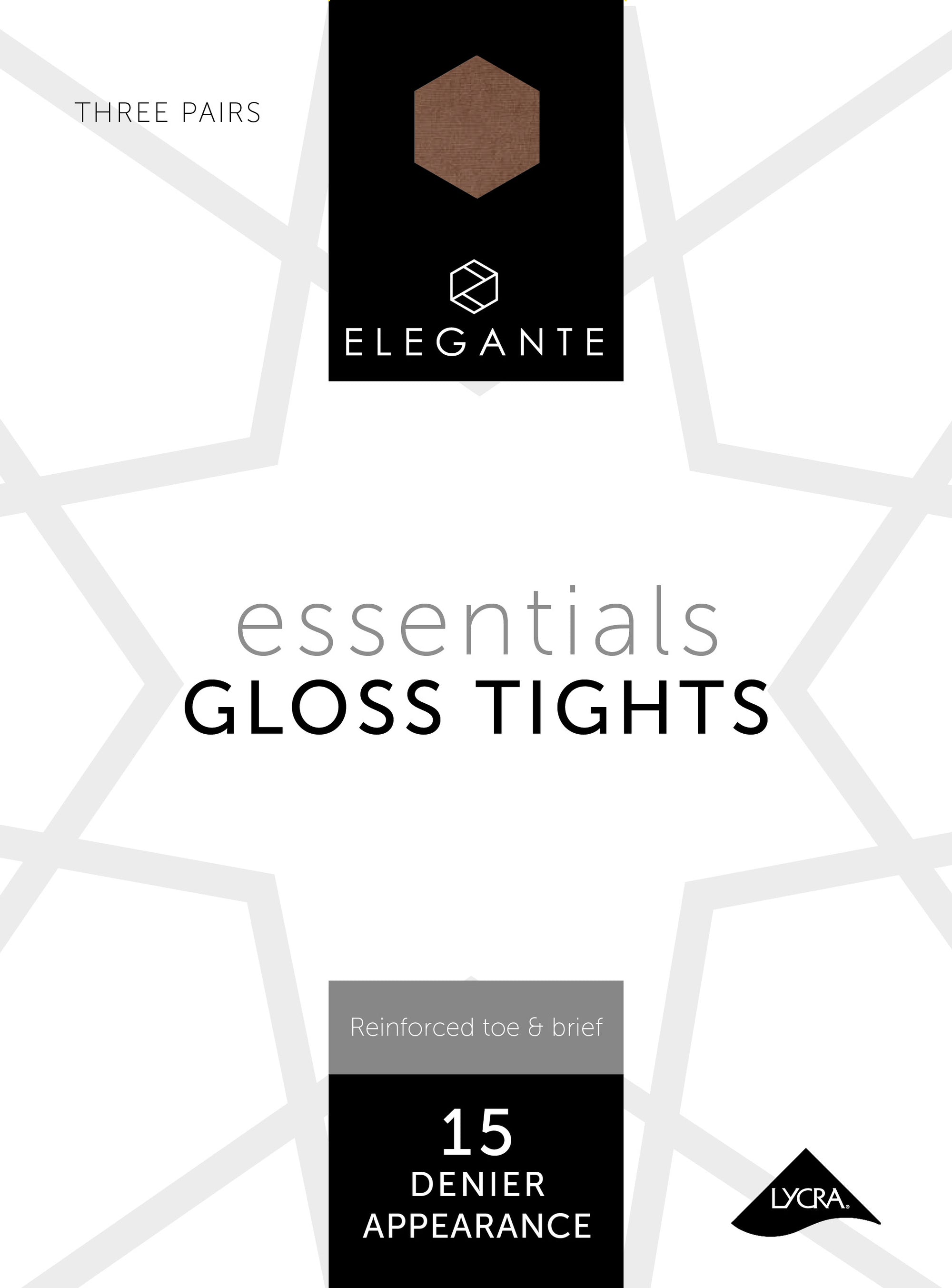Elegante Essential Illusion Gloss Tights Medium 3pk (Case of 6)