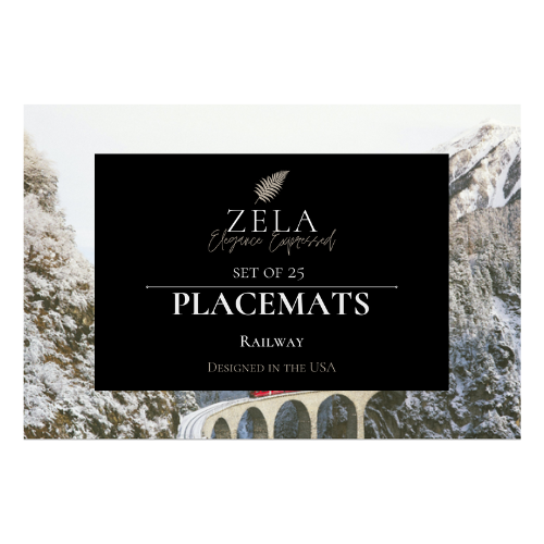Zela Railway Placemats 25pk (Case of 2)