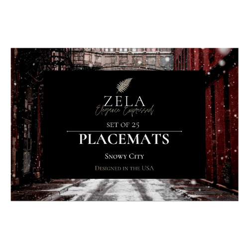 Zela Snowy City Placemats 25pk (Case of 2)