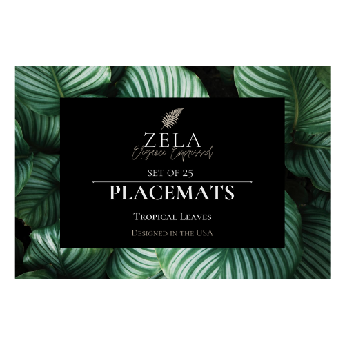 Zela Tropical Leaves Placemats 25pk (Case of 2)