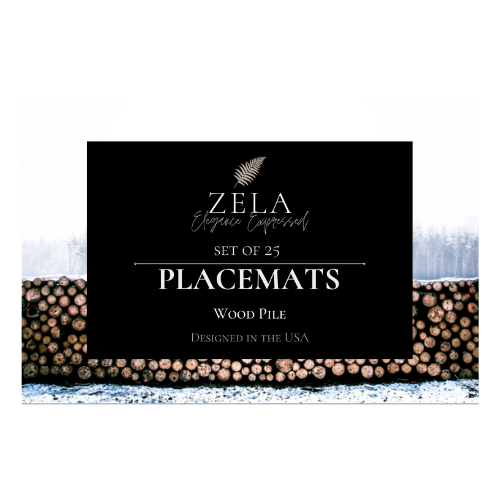 Zela Wood Pile Placemats 25pk (Case of 2)