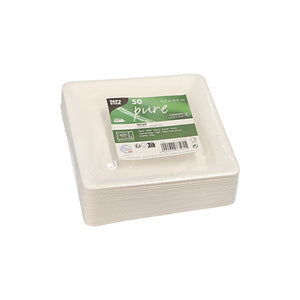 Papstar "Pure" Square Plates Sugar Cane 15.5x15.5cm 50pk (Case of 10)