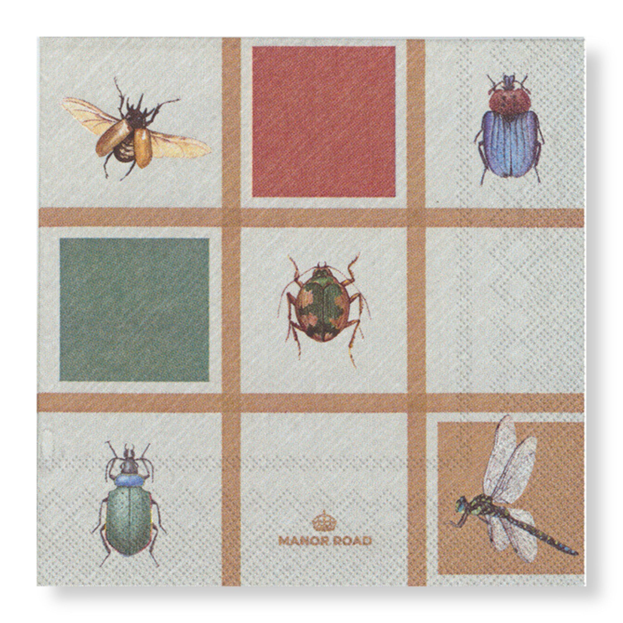 Manor Road Bugs & Beetles Cocktail Napkins 20Pk (Case of 6)