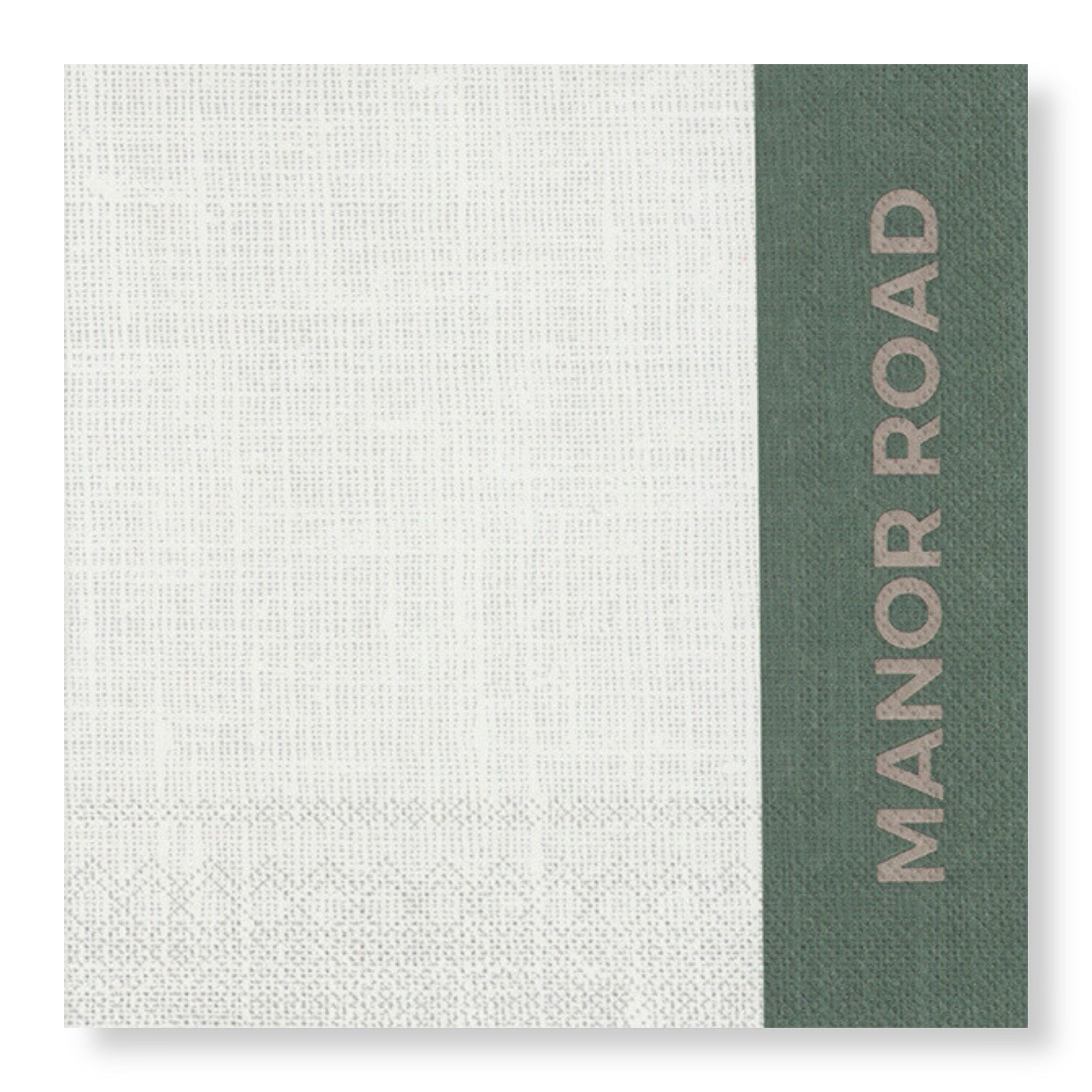 Manor Road Linen (Colourblock Green) Cocktail Napkins 20Pk (Case of 6)