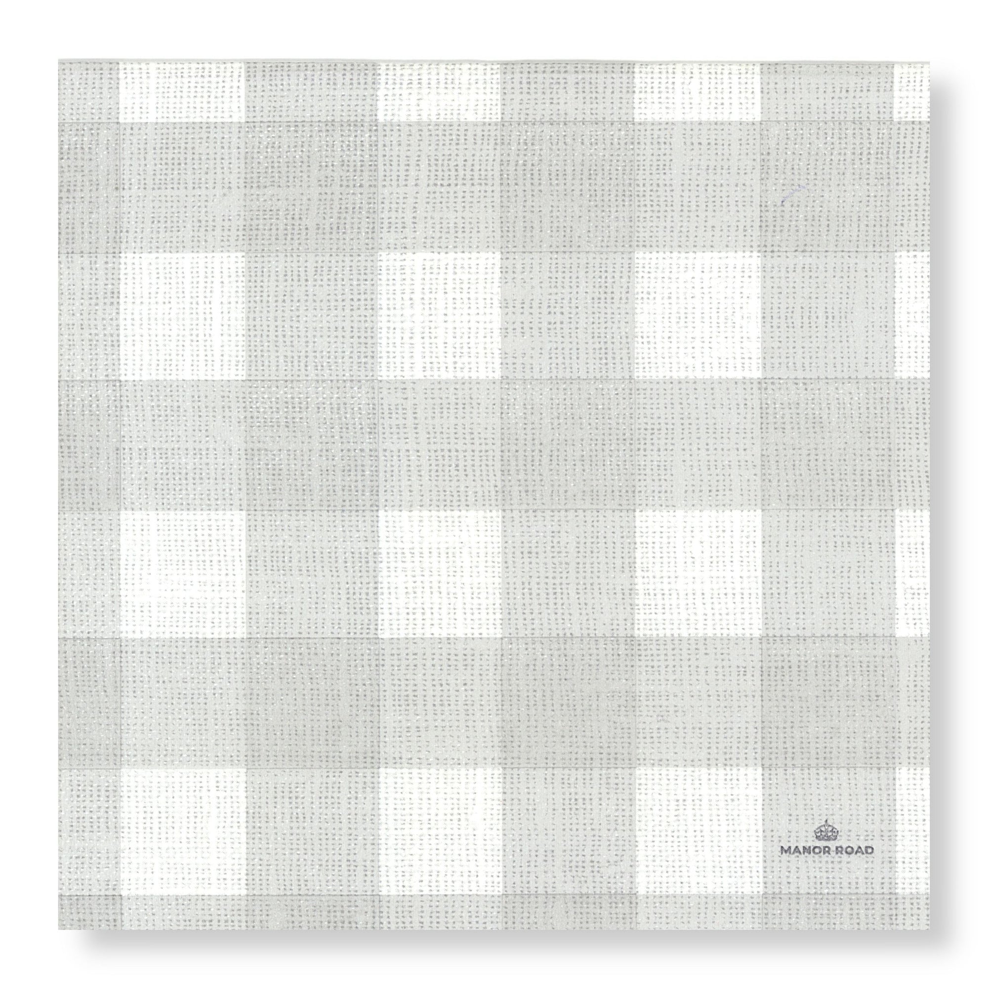 Manor Road Linen Gingham Soft Grey Dinner Napkins 20Pk (Case of 6)