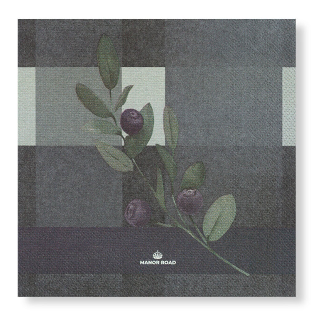 Manor Road Blueberry Burst Dinner Napkins 20Pk (Case of 6)