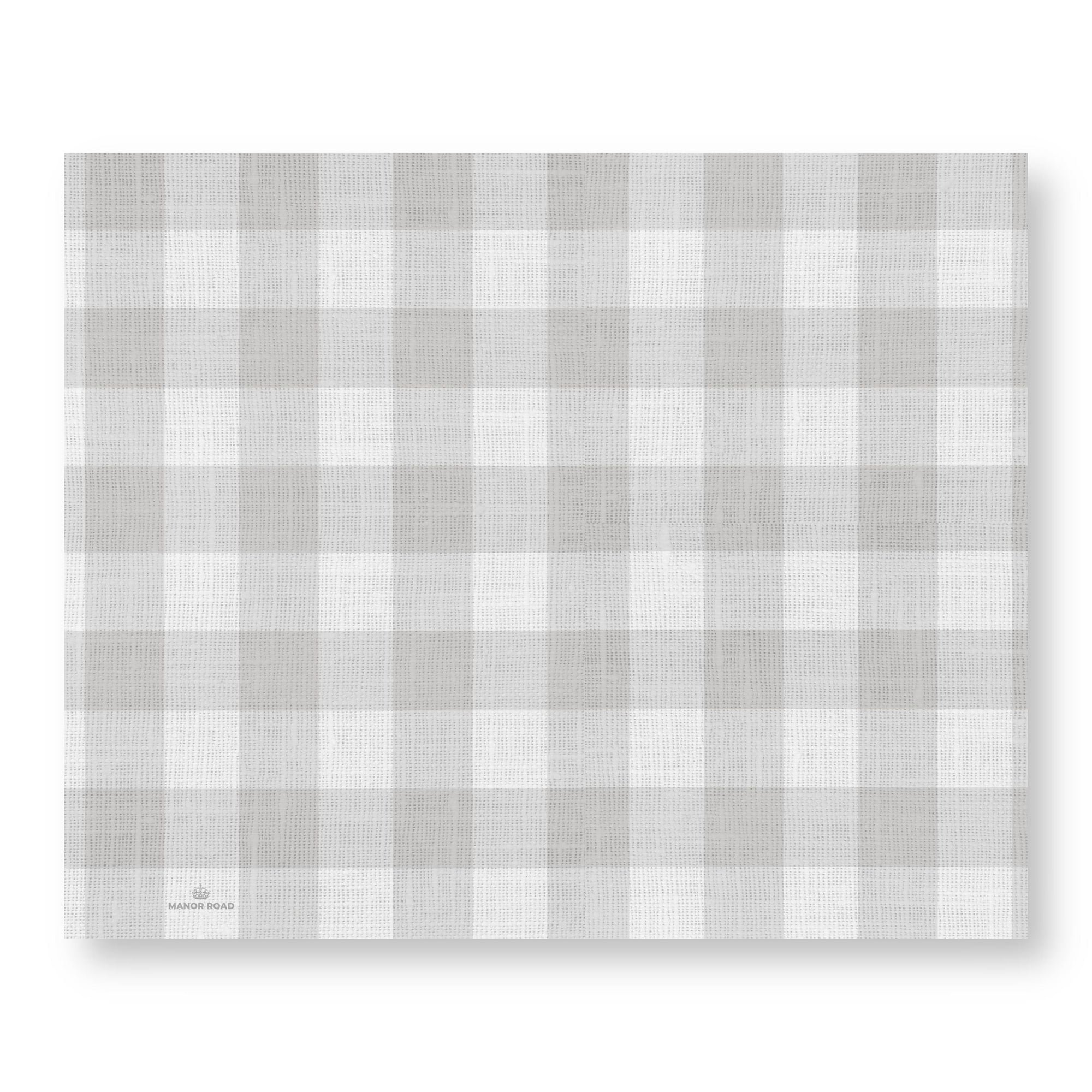 Manor Road Linen Gingham Soft Grey Placemats 30Pk (Case of 2)