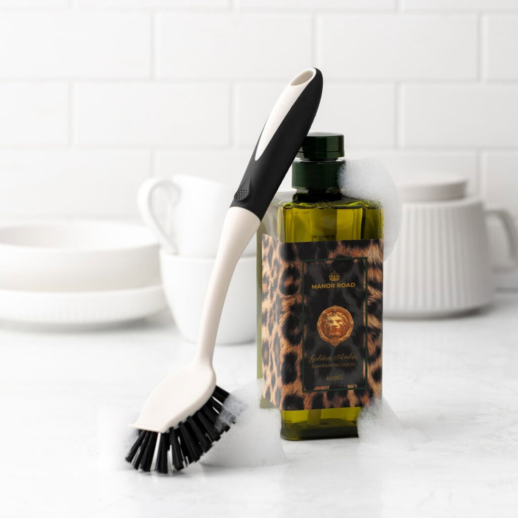 Manor Road Black & Pebble Dish Brush (Case of 10)