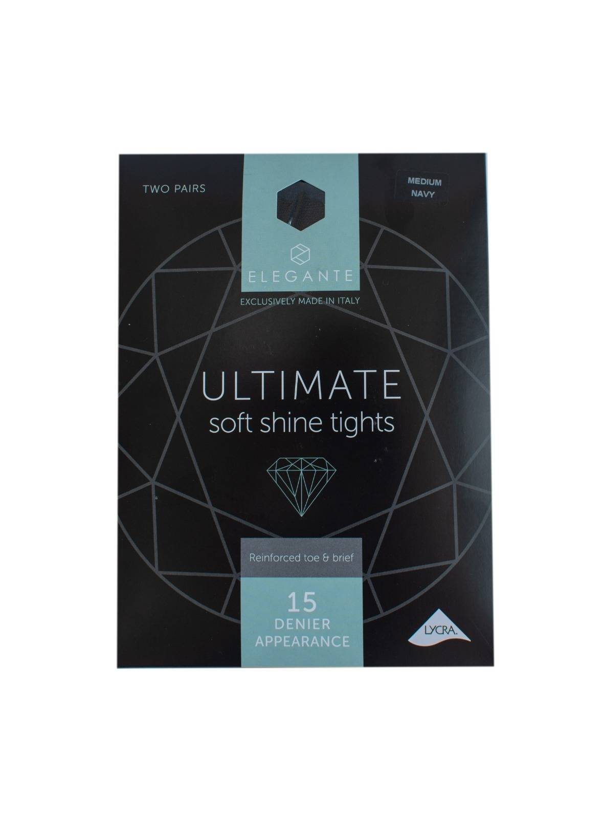 Elegante Ultimate Navy Softshine Tights Extra Large 2pk (Case of 6)