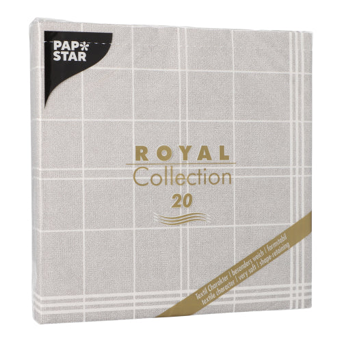 Papstar Royal Collection Napkins Kitchen Craft - Grey 40x40cm 20pk (Case of 8)