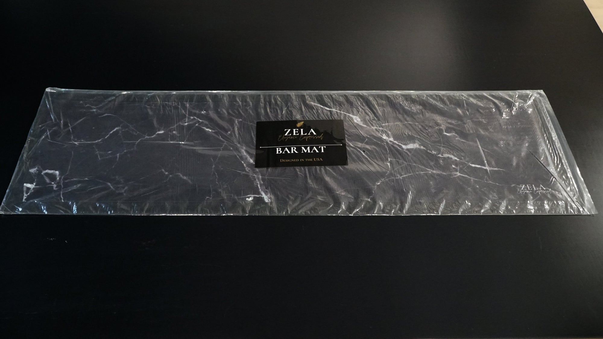 Zela Black Marble Bar Mat 88x25 (Case of 1)