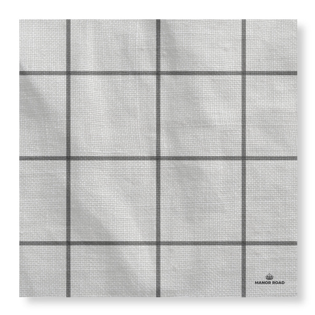 Manor Road Black & White Check Linen Presentation Card 8Pk (Case of 2)