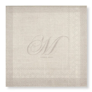 Manor Road Linen (Monogram Beige) Luncheon Napkins 20Pk (Case of 6)