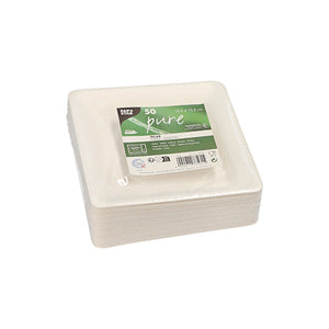 Papstar "Pure" Square Plates Sugar Cane 15.5x15.5cm 50pk (Case of 10)