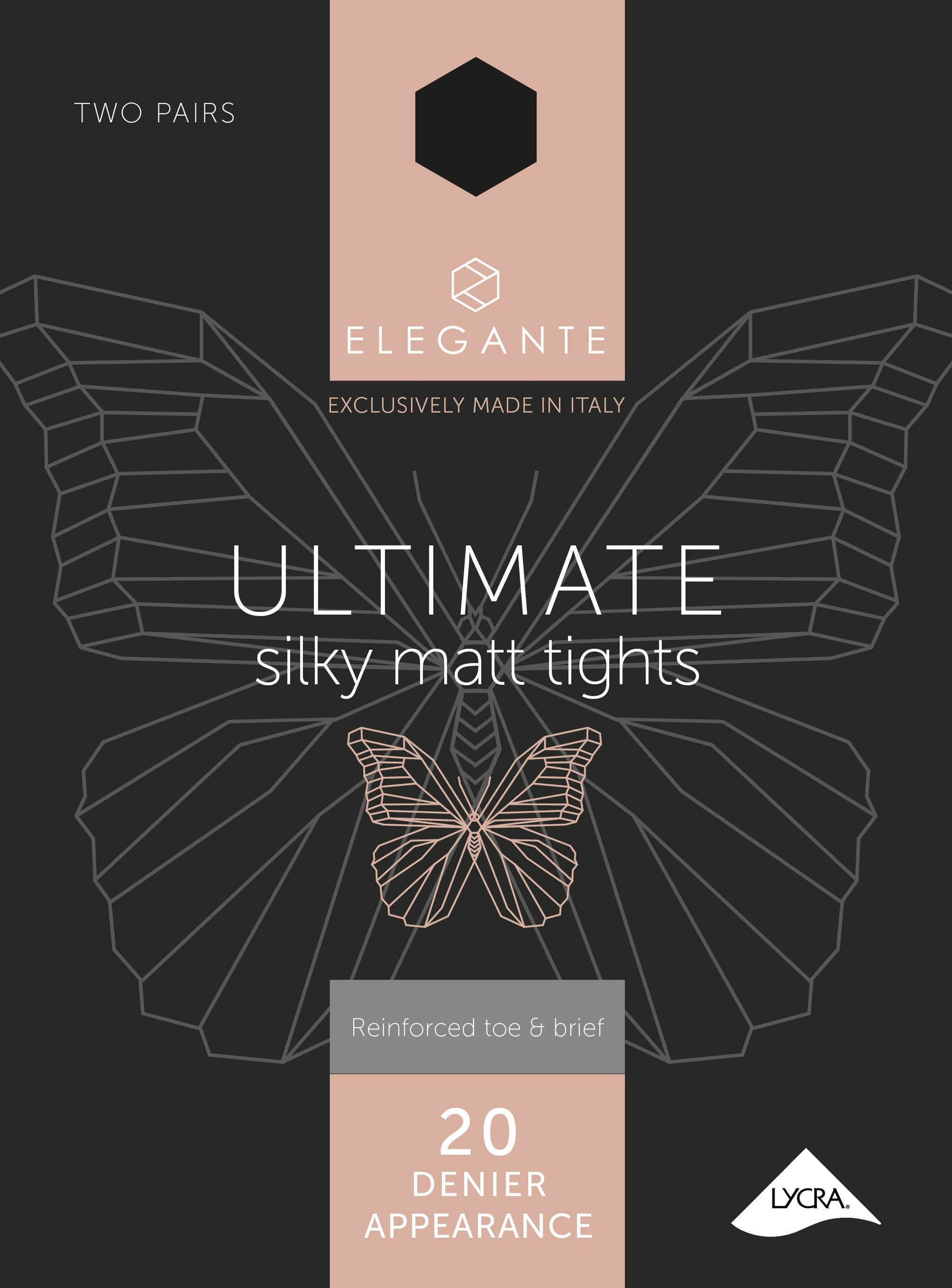 Elegante Ultimate Black Silky Matt Tights Small 2pk (Case of 6)