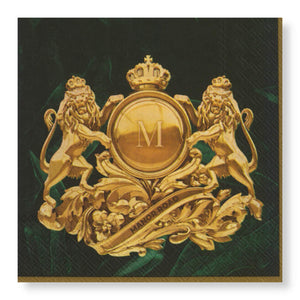 Manor Road Royal Lion Green Cocktail Napkins 20Pk (Case of 6)