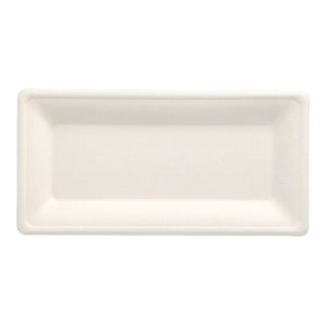 Papstar "Pure" Rectangle Plates Sugar Cane 13x26cm 50pk (Case of 10)