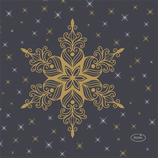 Paper + Design Snowstars Black 24x24cm 20pk (Case of 6)