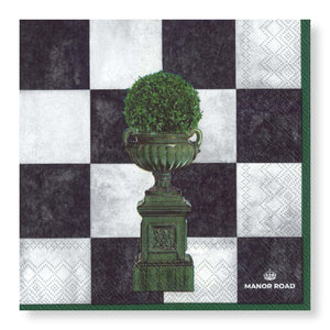 Manor Road Courtyard Green Cocktail Napkins 20Pk (Case of 6)