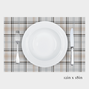 Zela Timeless Elegance Grey Plaid Placemats 25pk (Case of 2)