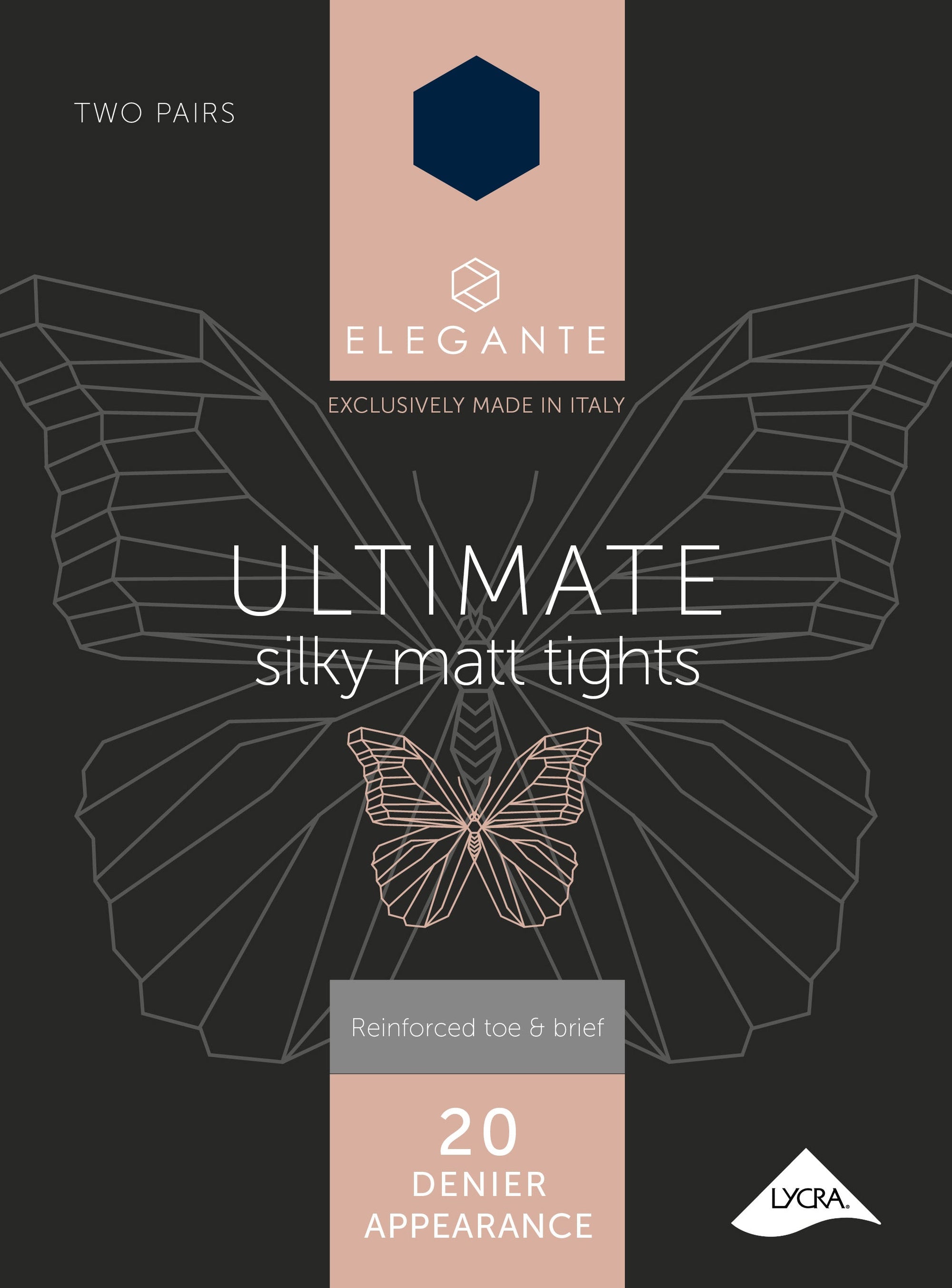 Elegante Ultimate Navy Silky Matt Tights Large 2pk (Case of 6)