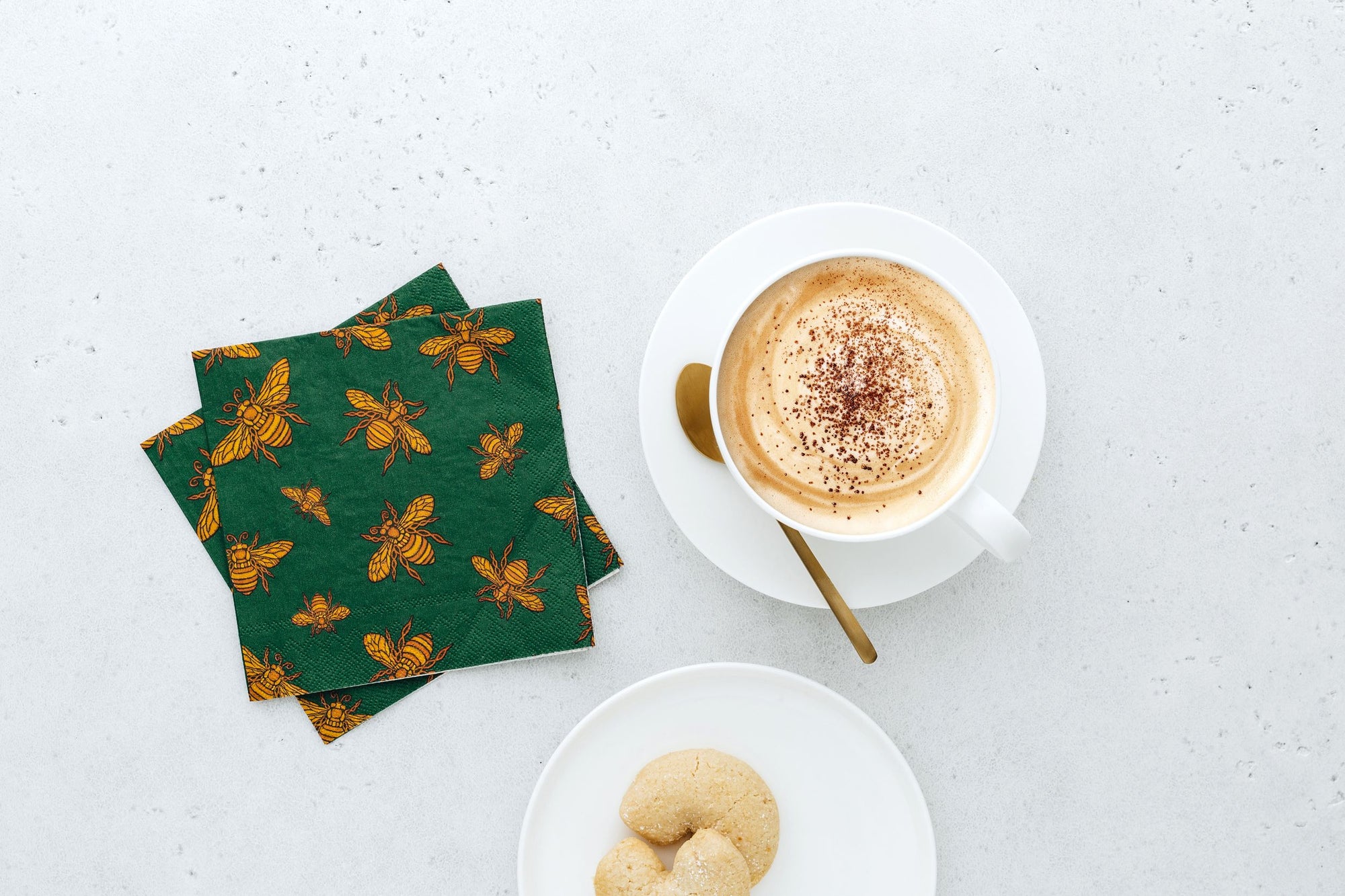 Manor Road Honey Bee Gold/Green Cocktail Napkins 20Pk (Case of 6)