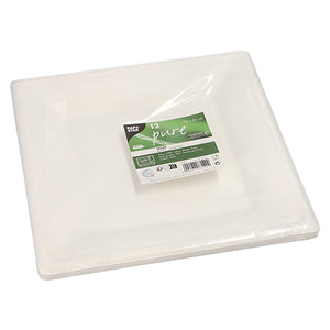 Papstar "Pure" Square Plates Sugar Cane 26x26cm 12pk (Case of 12)