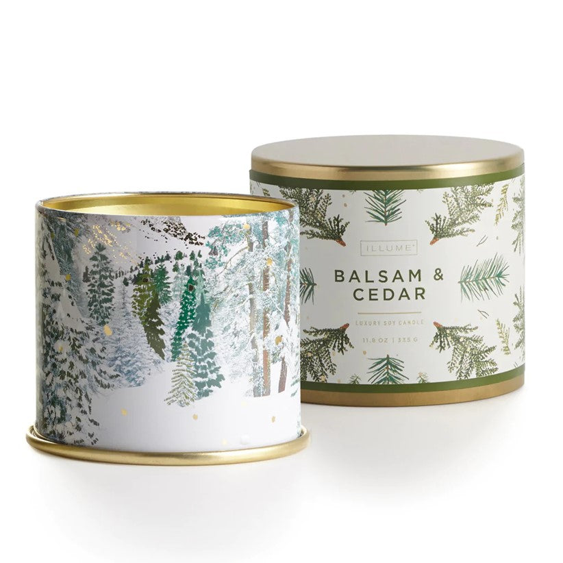 Illume Balsam & Cedar Large Tin Candle 11.8oz (Case of 2)