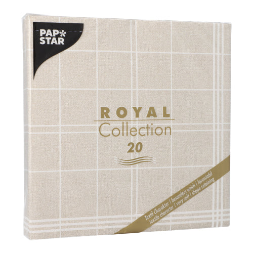 Papstar Royal Collection Napkins Kitchen Craft - Sand 40x40cm 20pk (Case of 8)