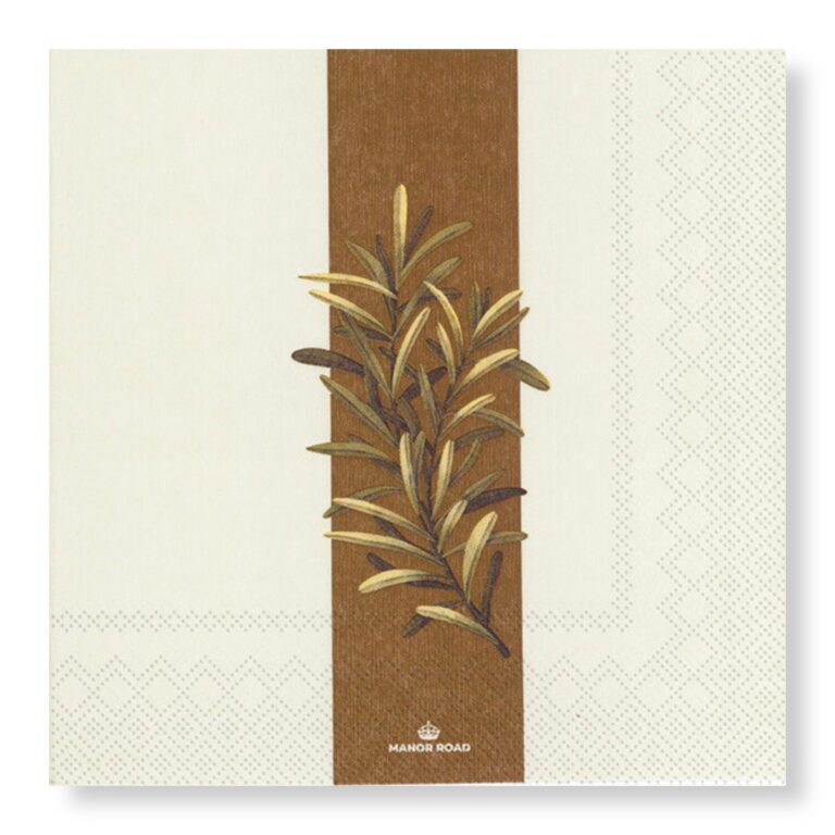 Manor Road Rustic Rosemary Cocktail Napkins 20Pk (Case of 6)