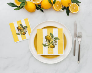 Manor Road Lemon Sorbet Cocktail Napkins 20Pk (Case of 6)