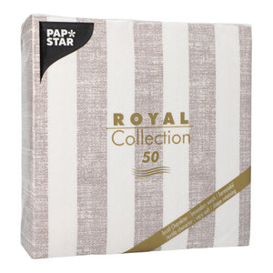Papstar Royal Collection Napkins Lines - Mocca 40x40cm 50pk (Case of 5)
