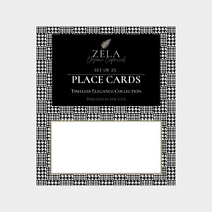 Zela Timeless Elegance Houndstooth Place Cards 25pk (Case of 2)