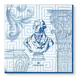 Manor Road Blue Greek Cocktail Napkins 20Pk (Case of 6)