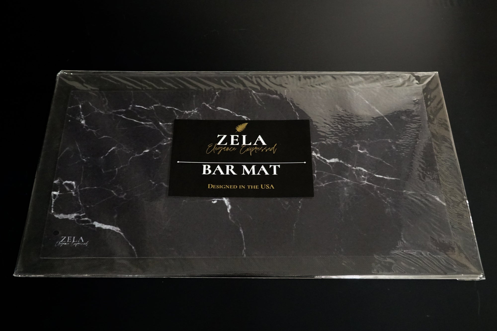 Zela Black Marble Bar Mat 44x25 (Case of 1)