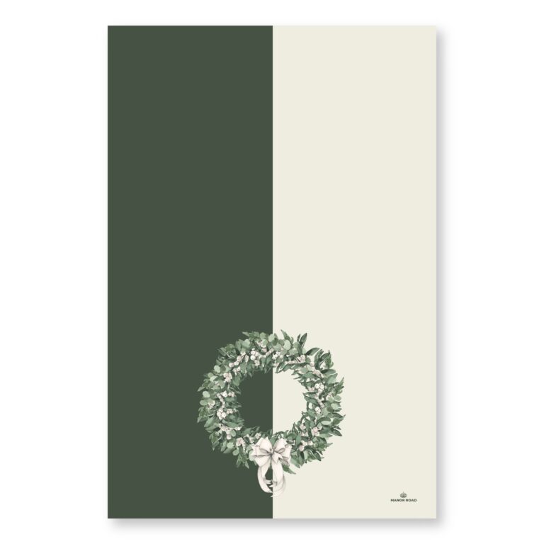 Manor Road White Berry Wreath Microfibre Tea Towel