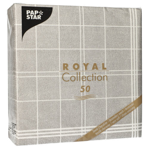 Papstar Royal Collection Napkins Kitchen Craft - Grey 40x40cm 50pk (Case of 5)